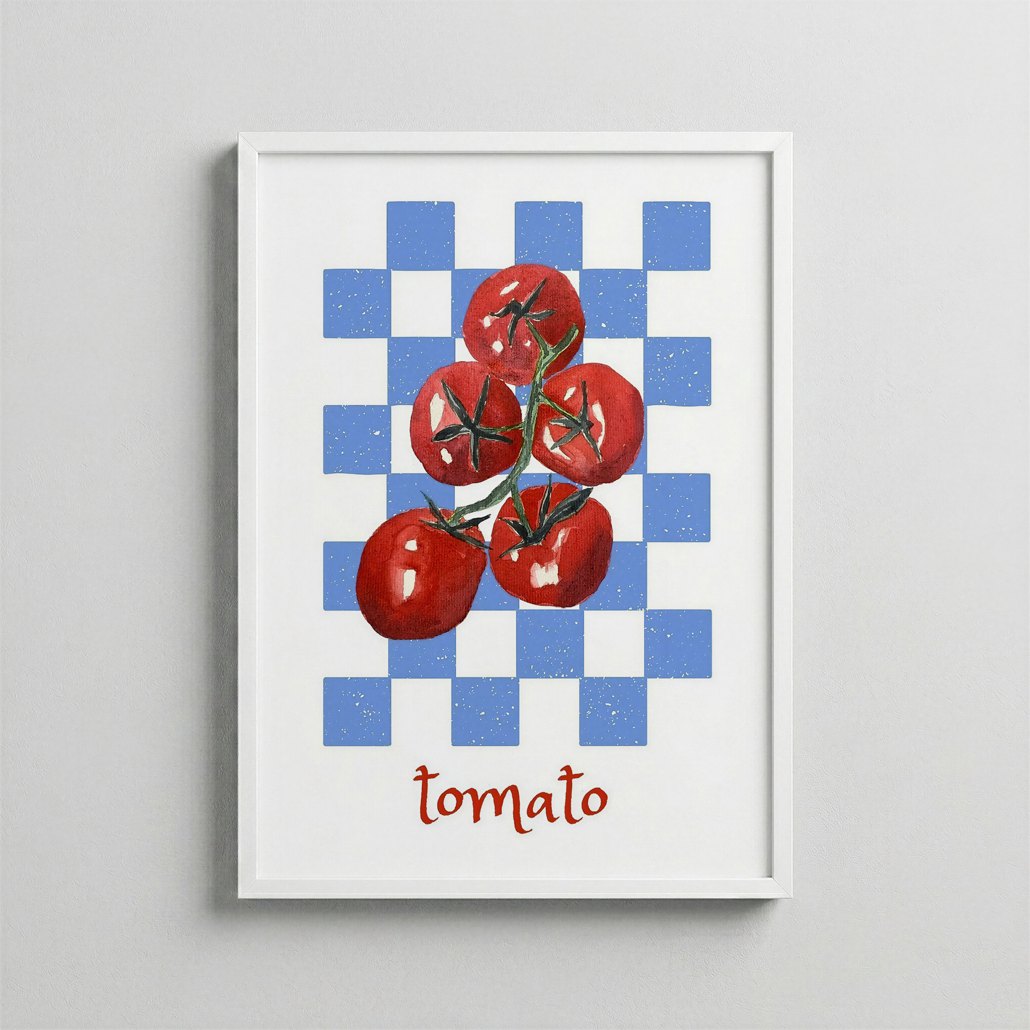 Domates İllüstrasyonu – Retro Desenli