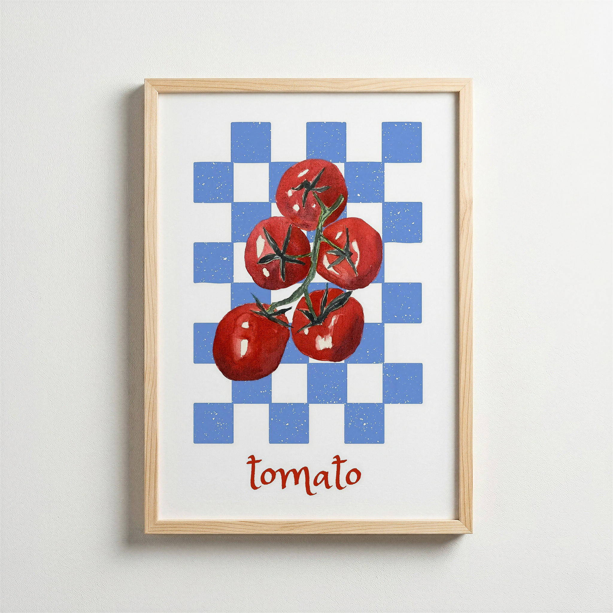 Domates İllüstrasyonu – Retro Desenli