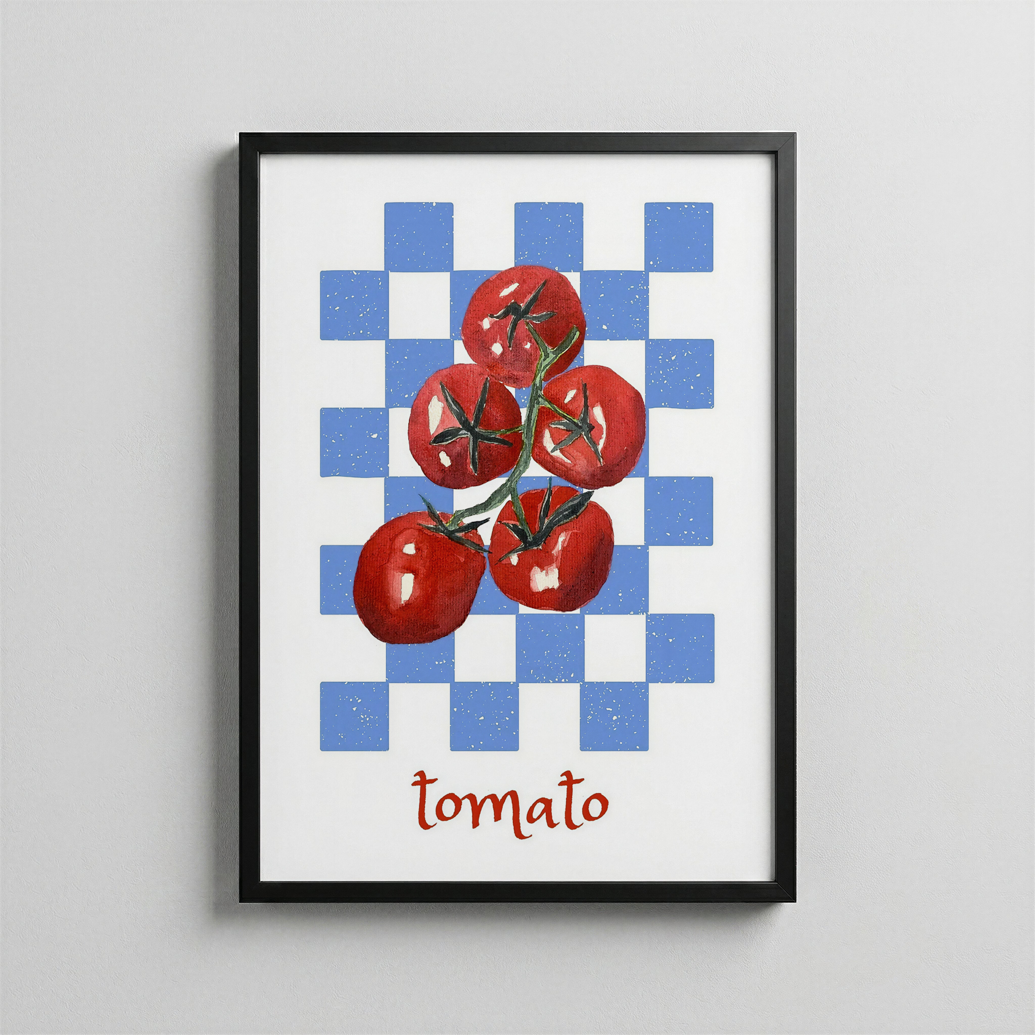 Domates İllüstrasyonu – Retro Desenli