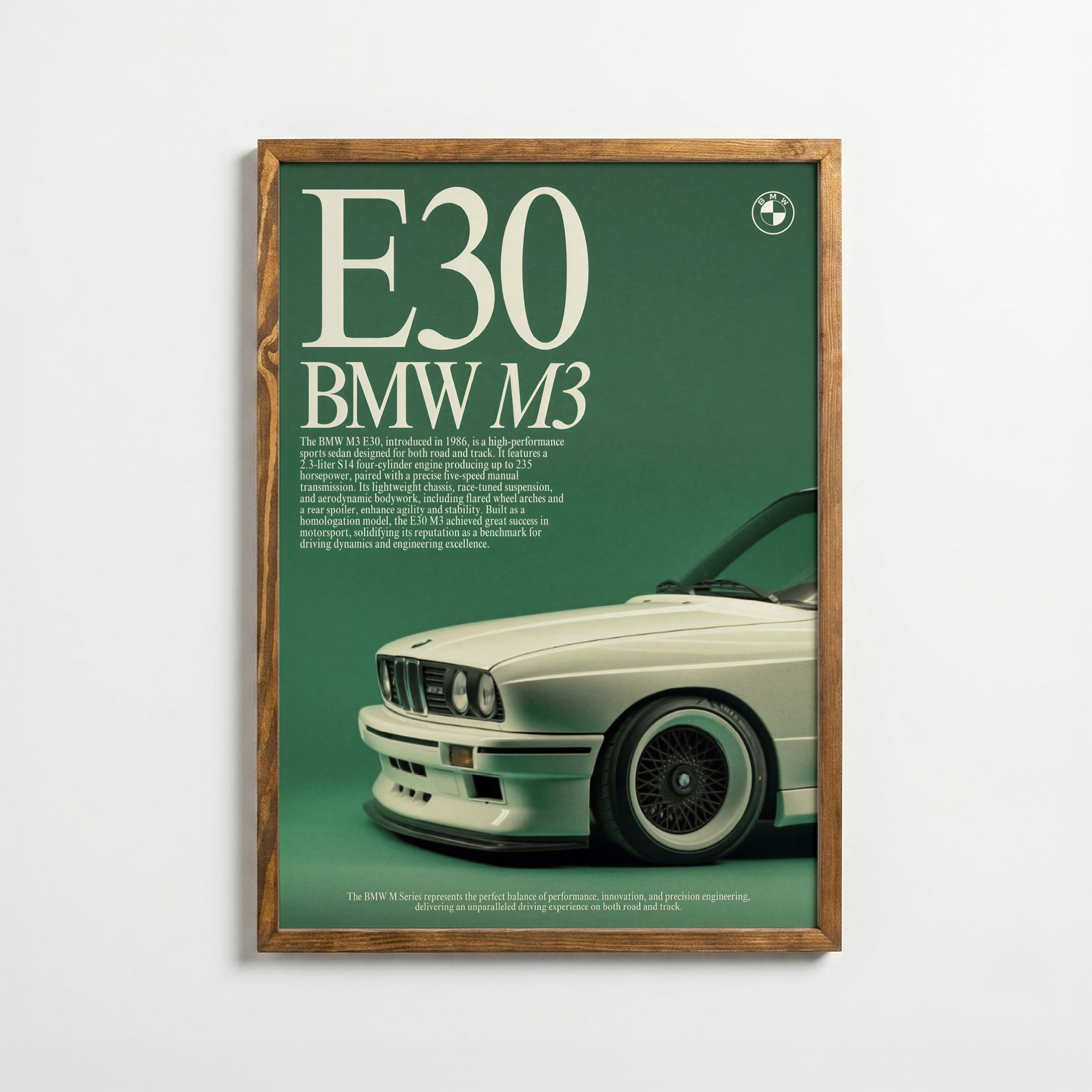 E30 Klasik – Retro Performans Posteri