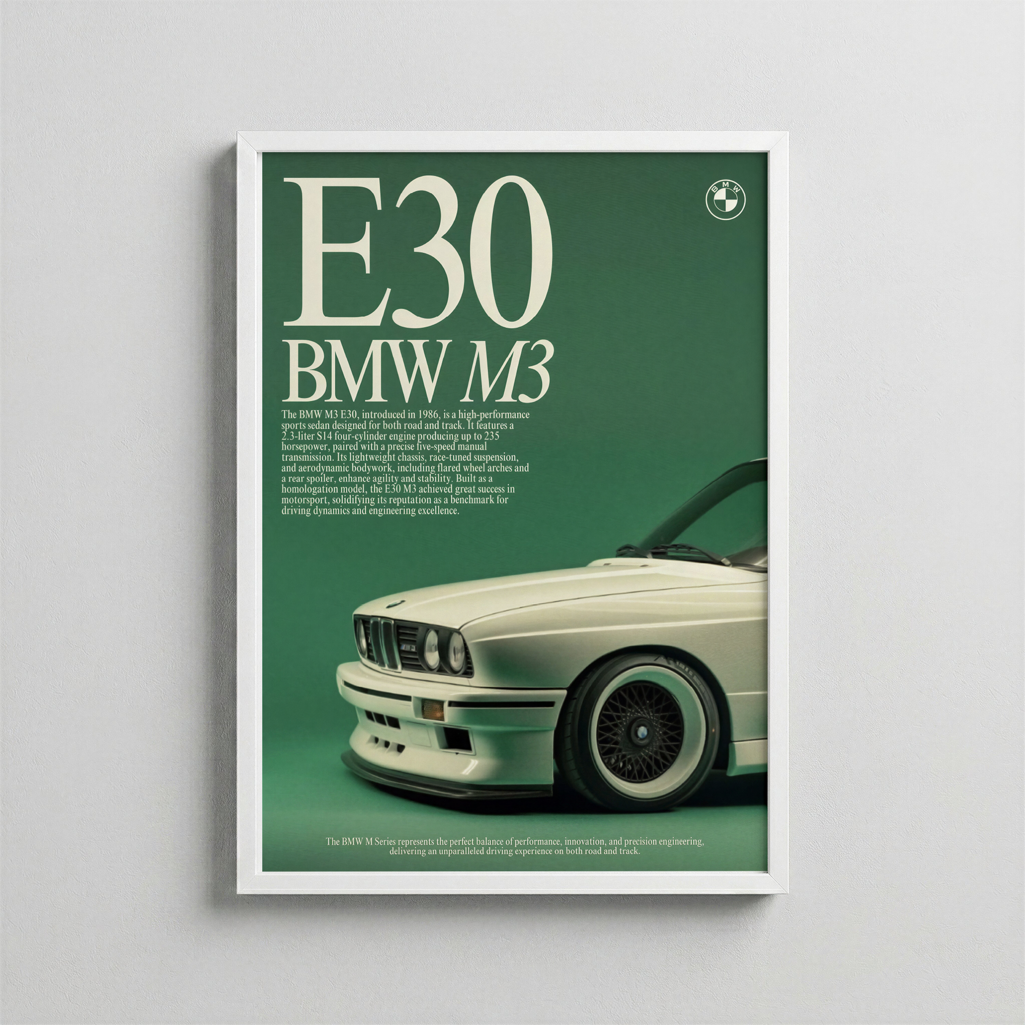 E30 Klasik – Retro Performans Posteri