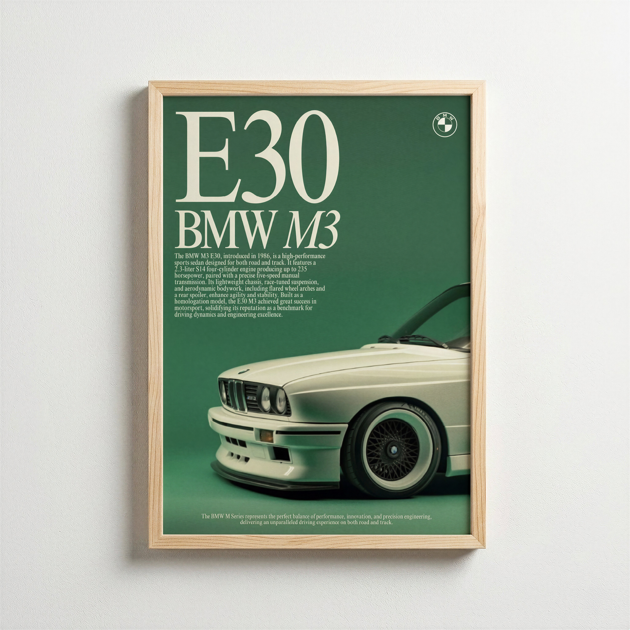 E30 Klasik – Retro Performans Posteri