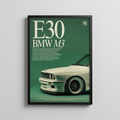 E30 Klasik – Retro Performans Posteri