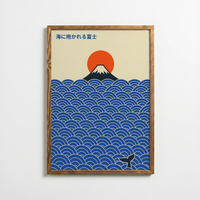 Fuji Over Waves – Japanese Minimal Poster
