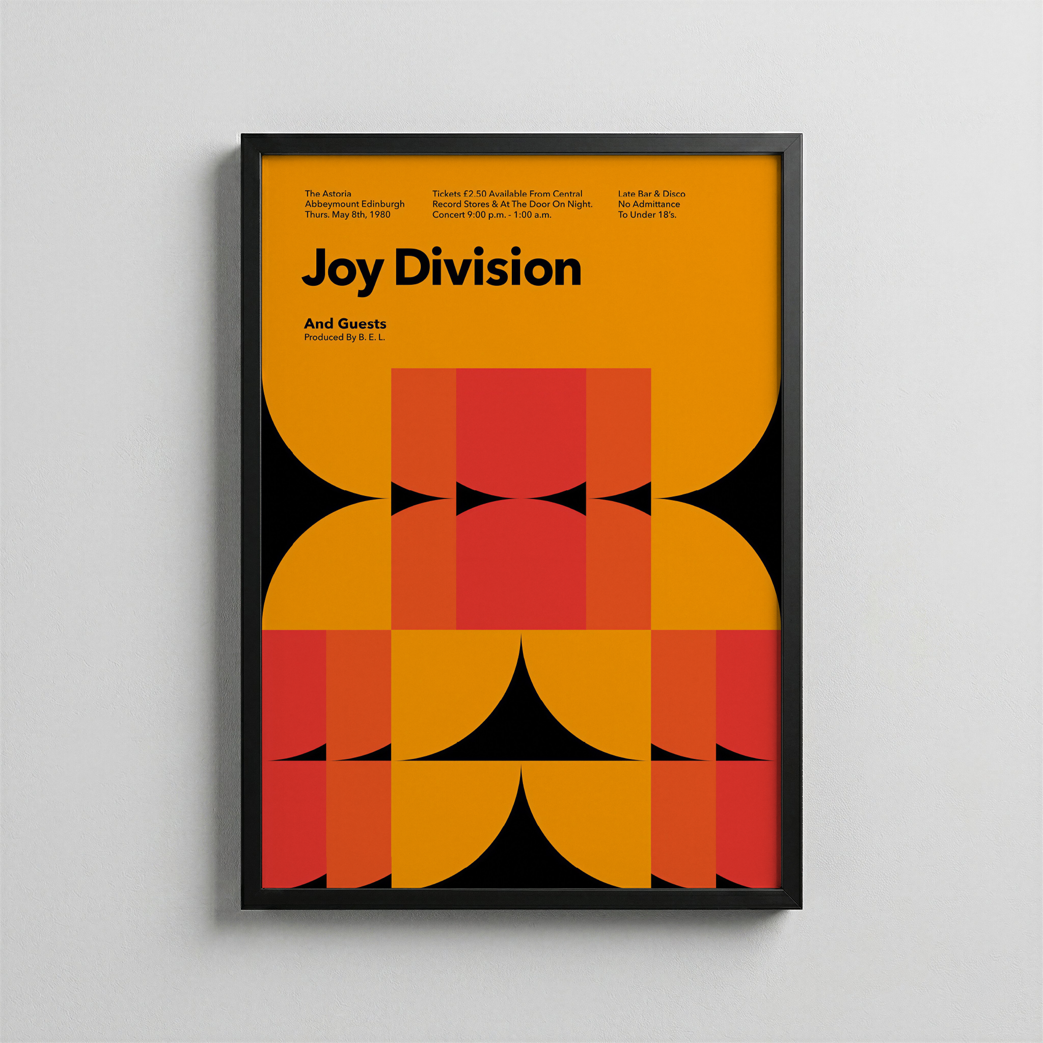 Joy Division – Geometrik Retro Konser Posteri