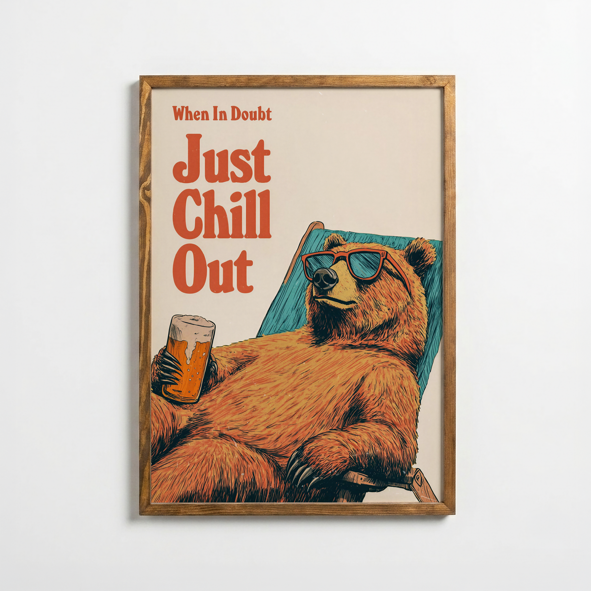 Just Chill Out – Vintage İllüstrasyon Posteri