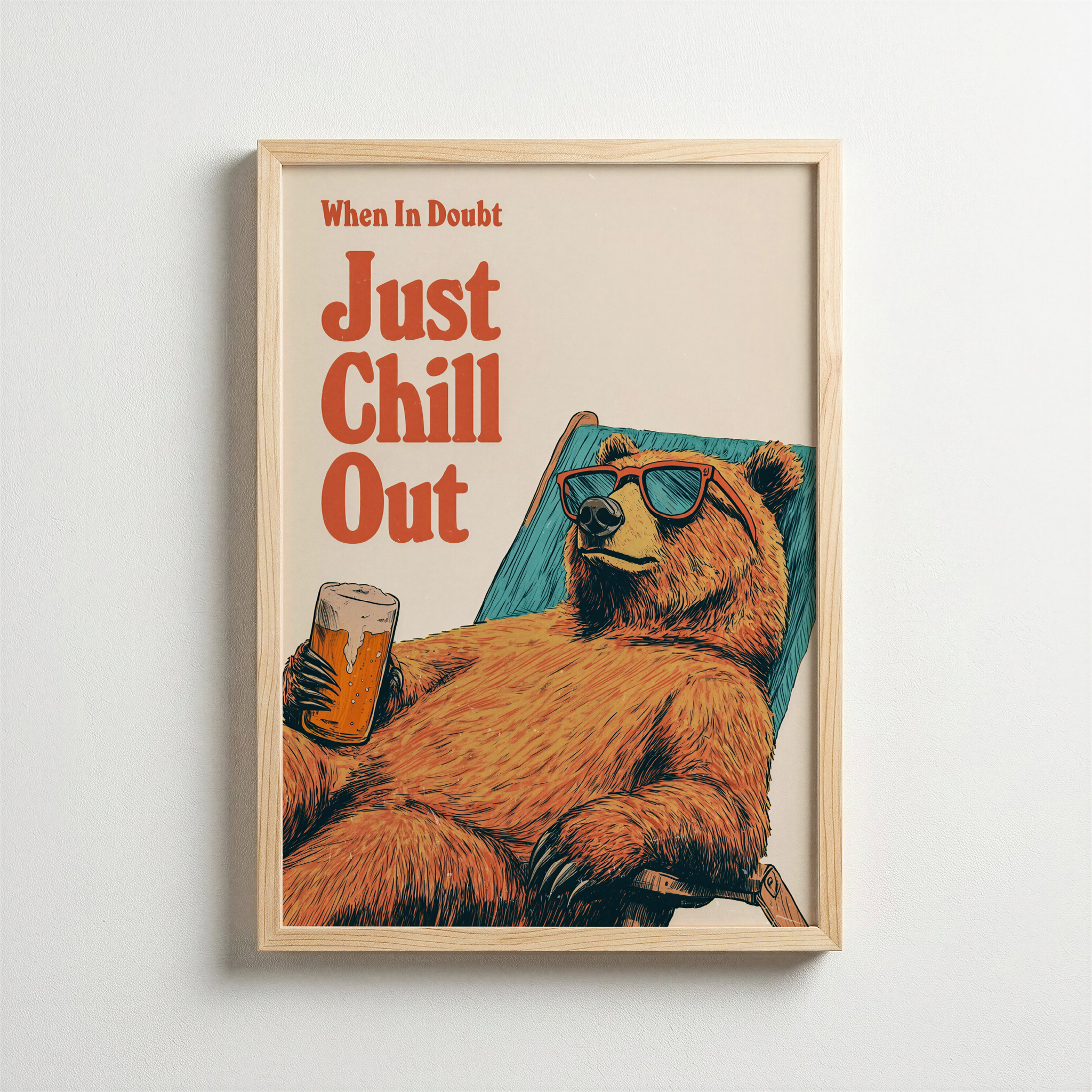 Just Chill Out – Vintage İllüstrasyon Posteri