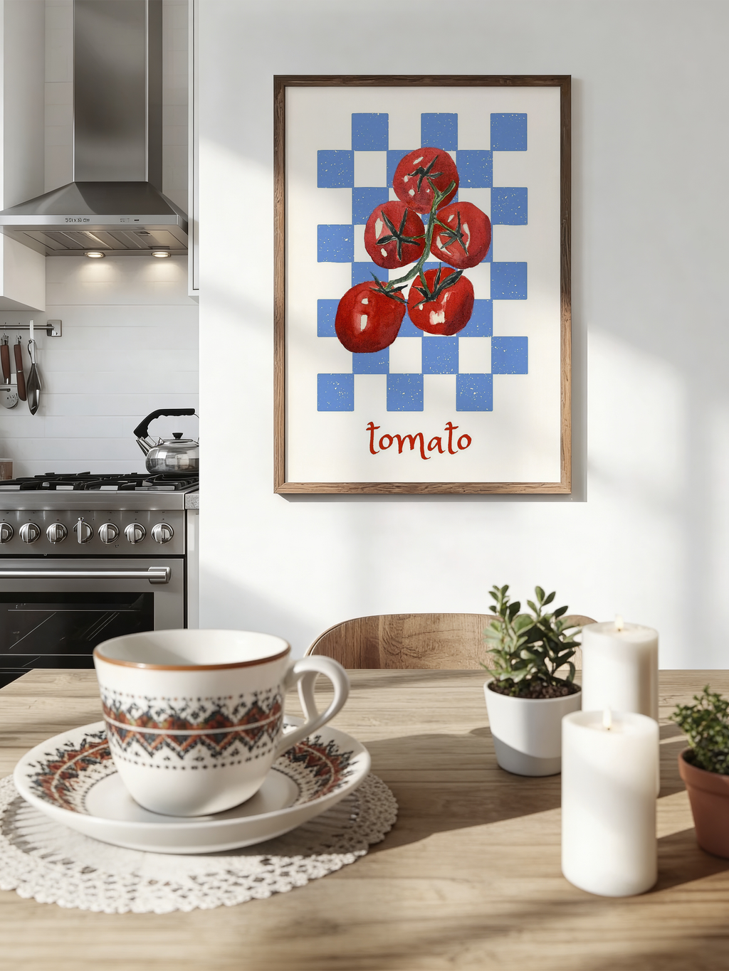 Domates İllüstrasyonu – Retro Desenli