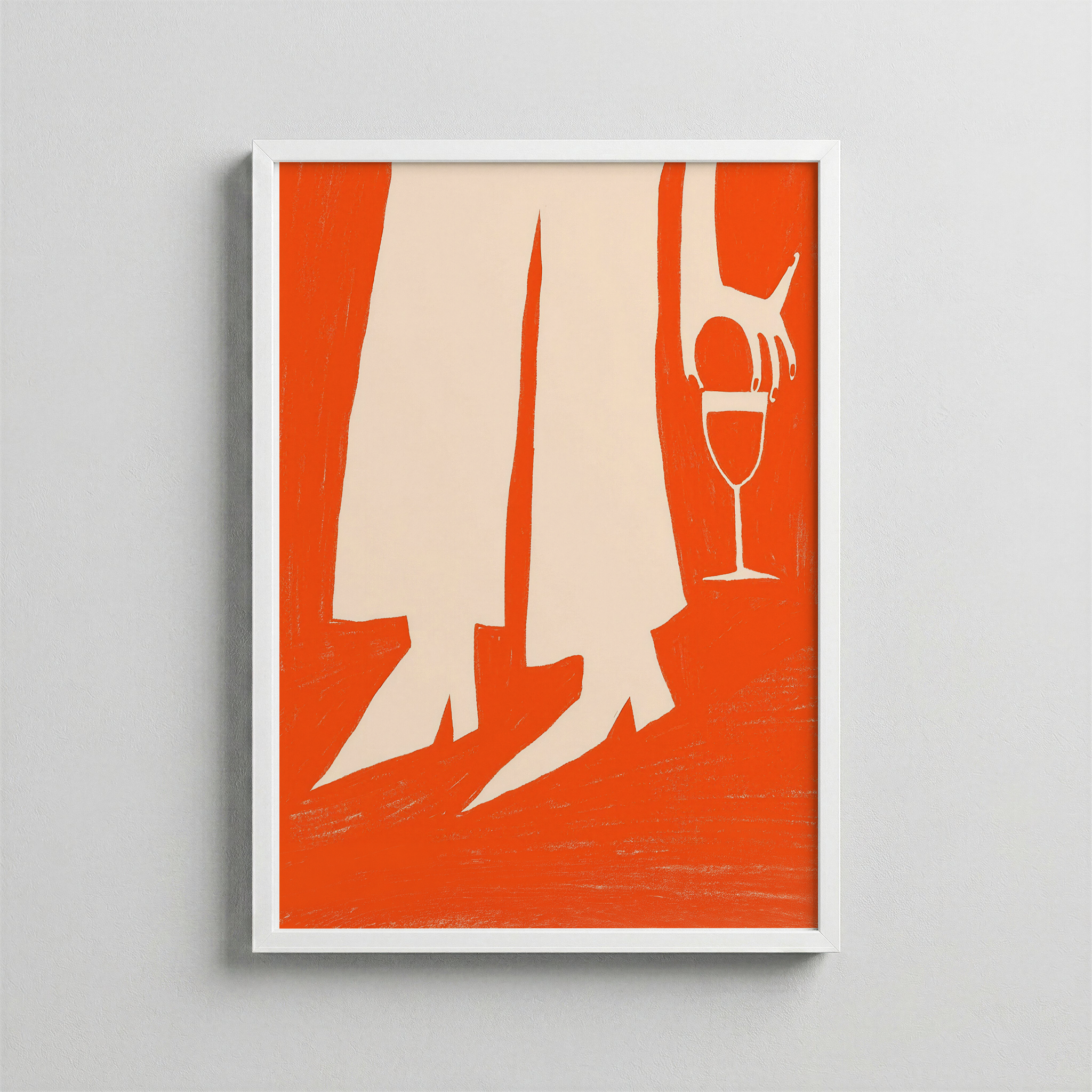 Kırmızı Masa Sahnesi – Minimal Yemek Posteri