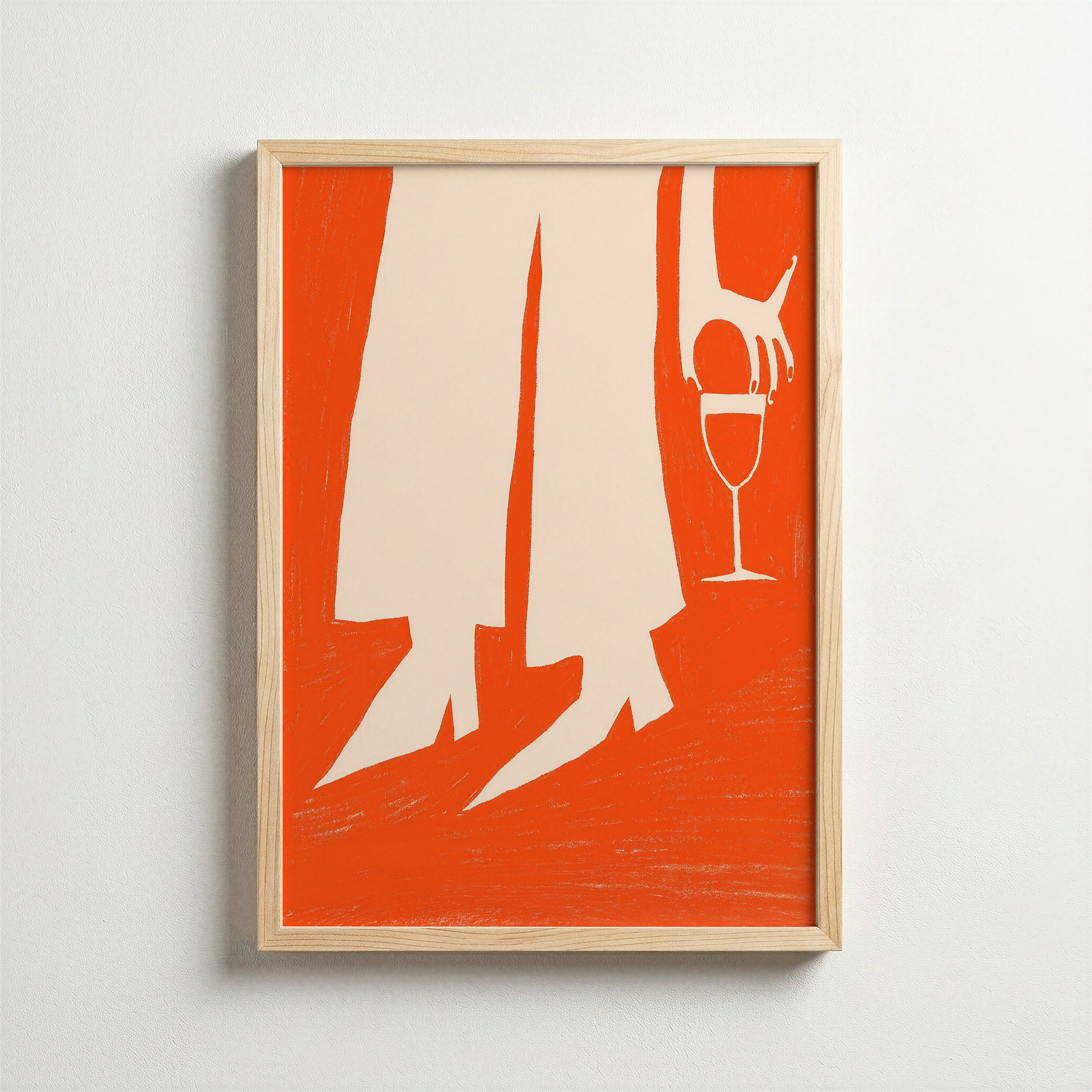 Kırmızı Masa Sahnesi – Minimal Yemek Posteri