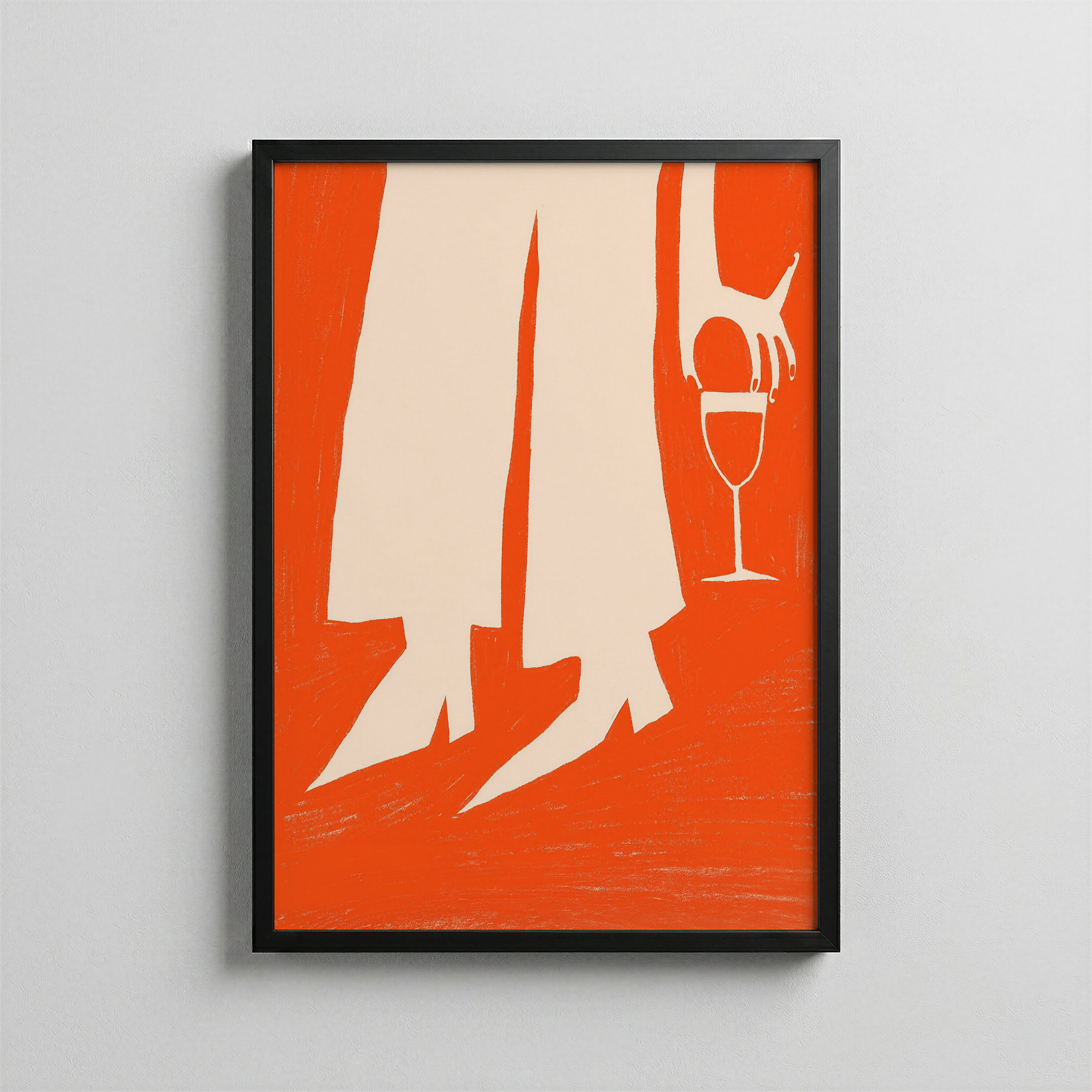 Kırmızı Masa Sahnesi – Minimal Yemek Posteri