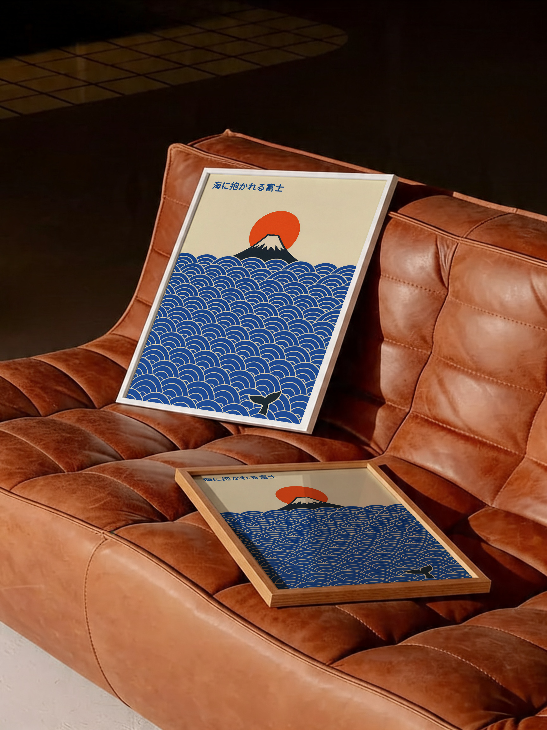 Fuji Over Waves – Japanese Minimal Poster