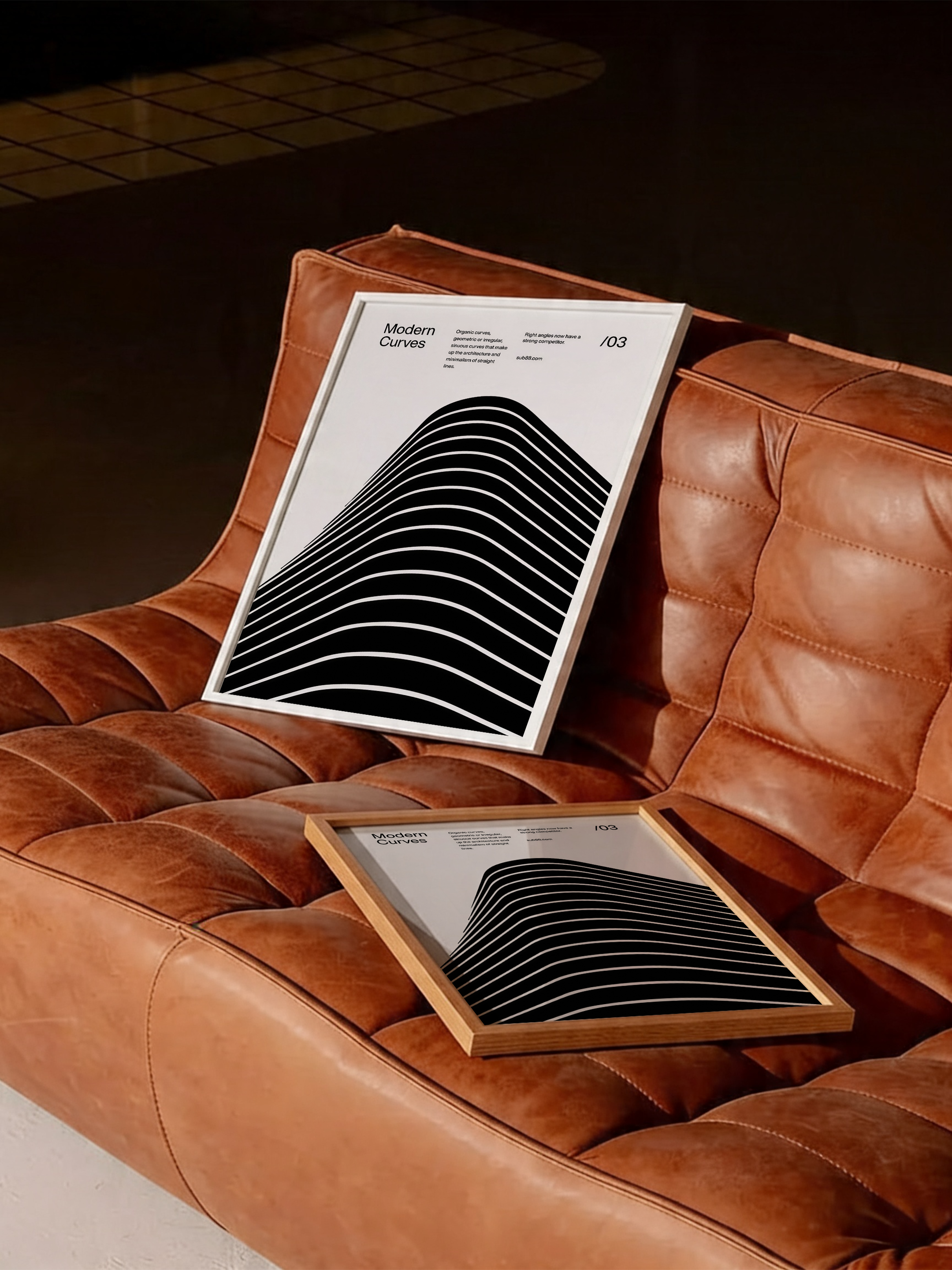 Modern Eğriler – Geometrik Soyut Poster