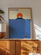 Fuji Over Waves – Japanese Minimal Poster
