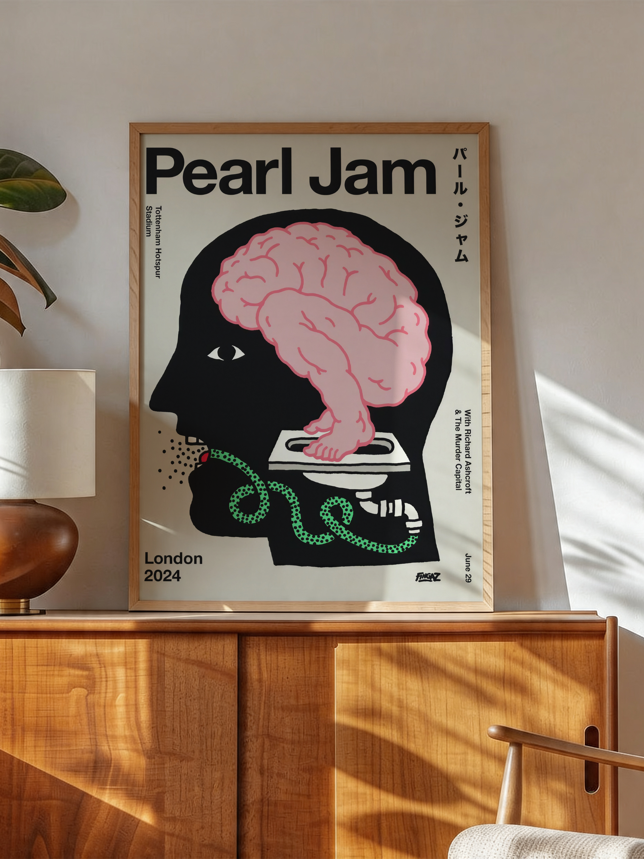 Pearl Jam – Sürreal Beyin İllüstrasyon Posteri