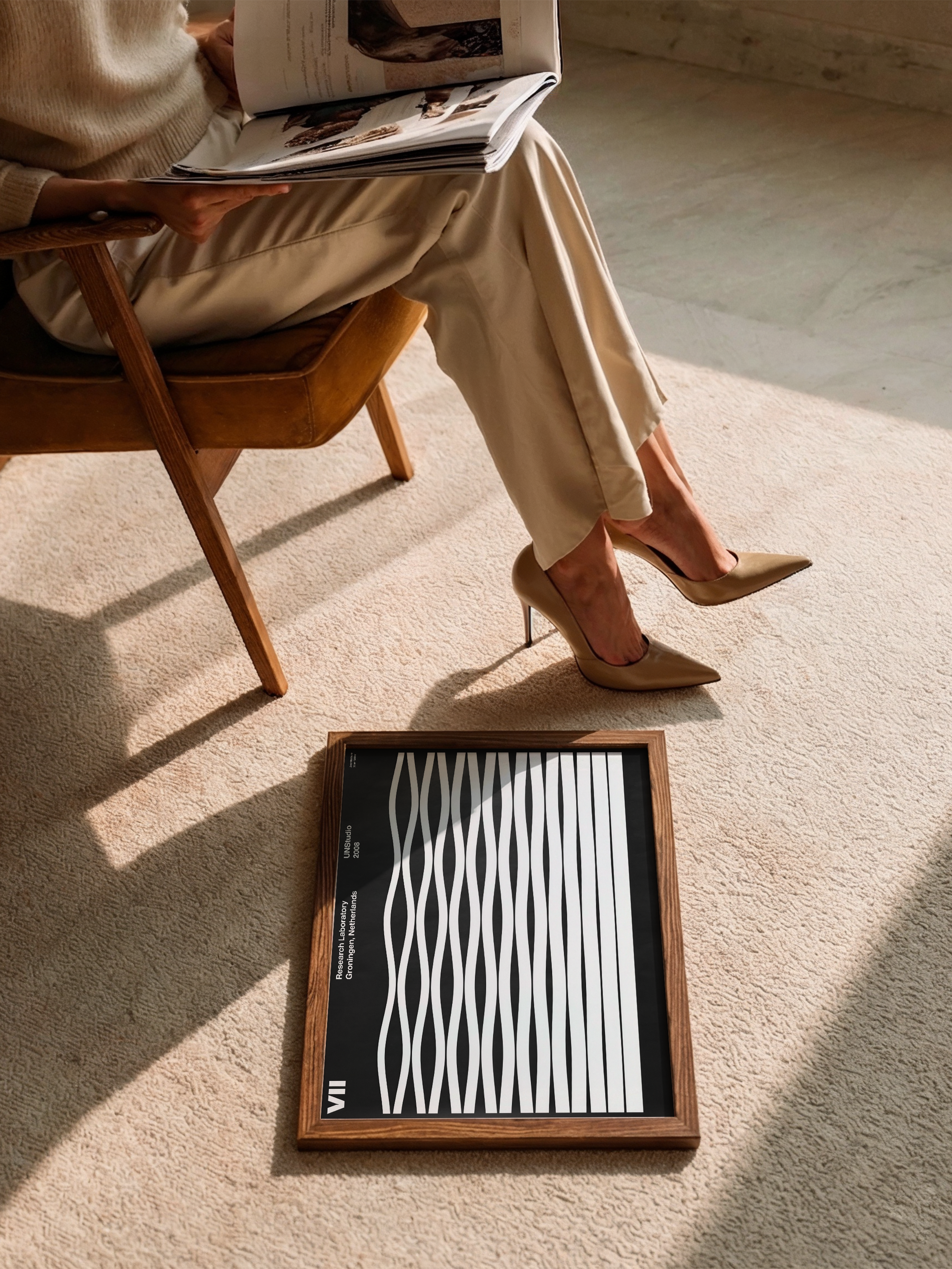 Ritmik Çizgiler – Optik Desen Posteri