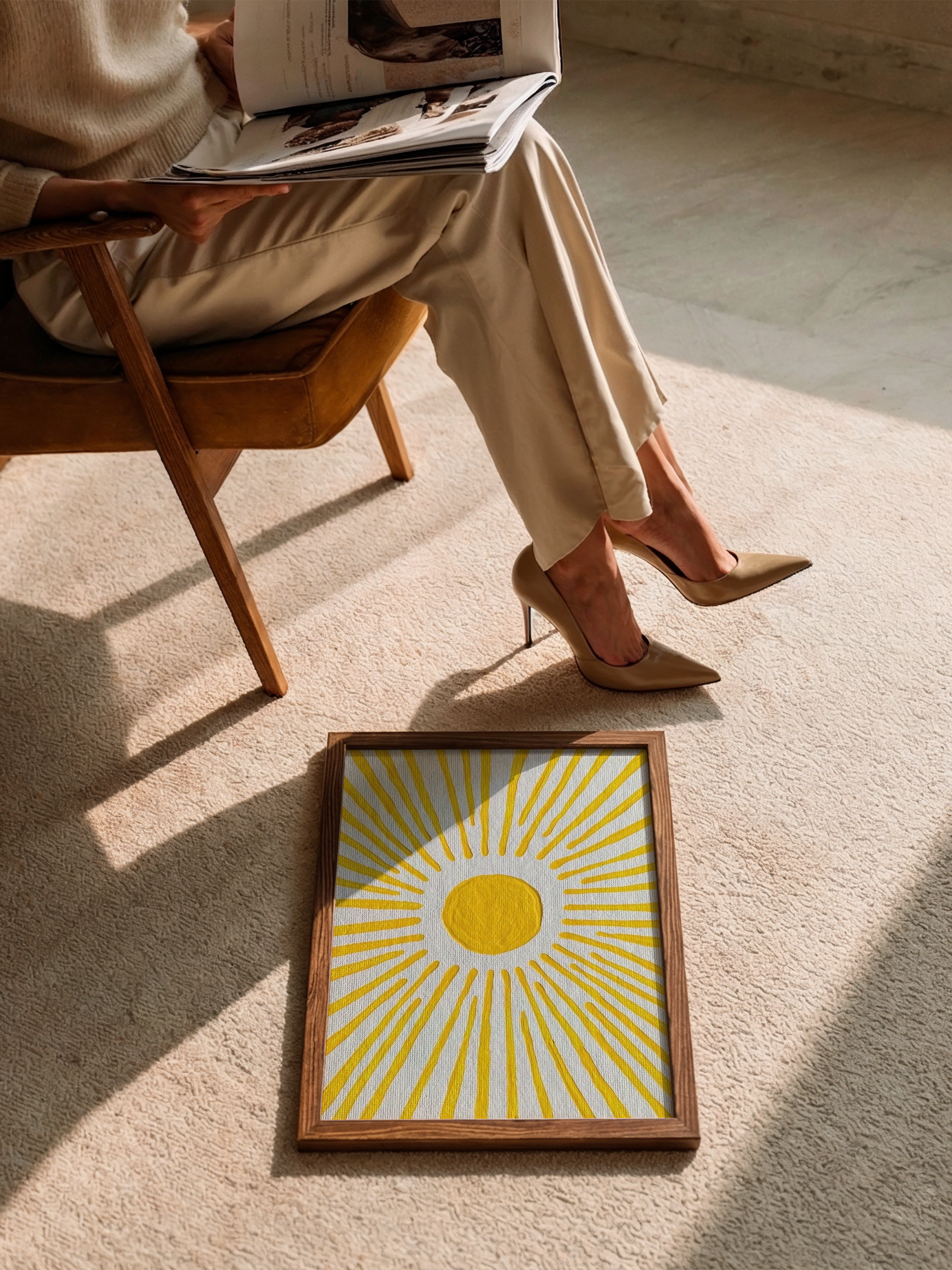 Güneş Işıltısı – Dokulu Minimal Poster