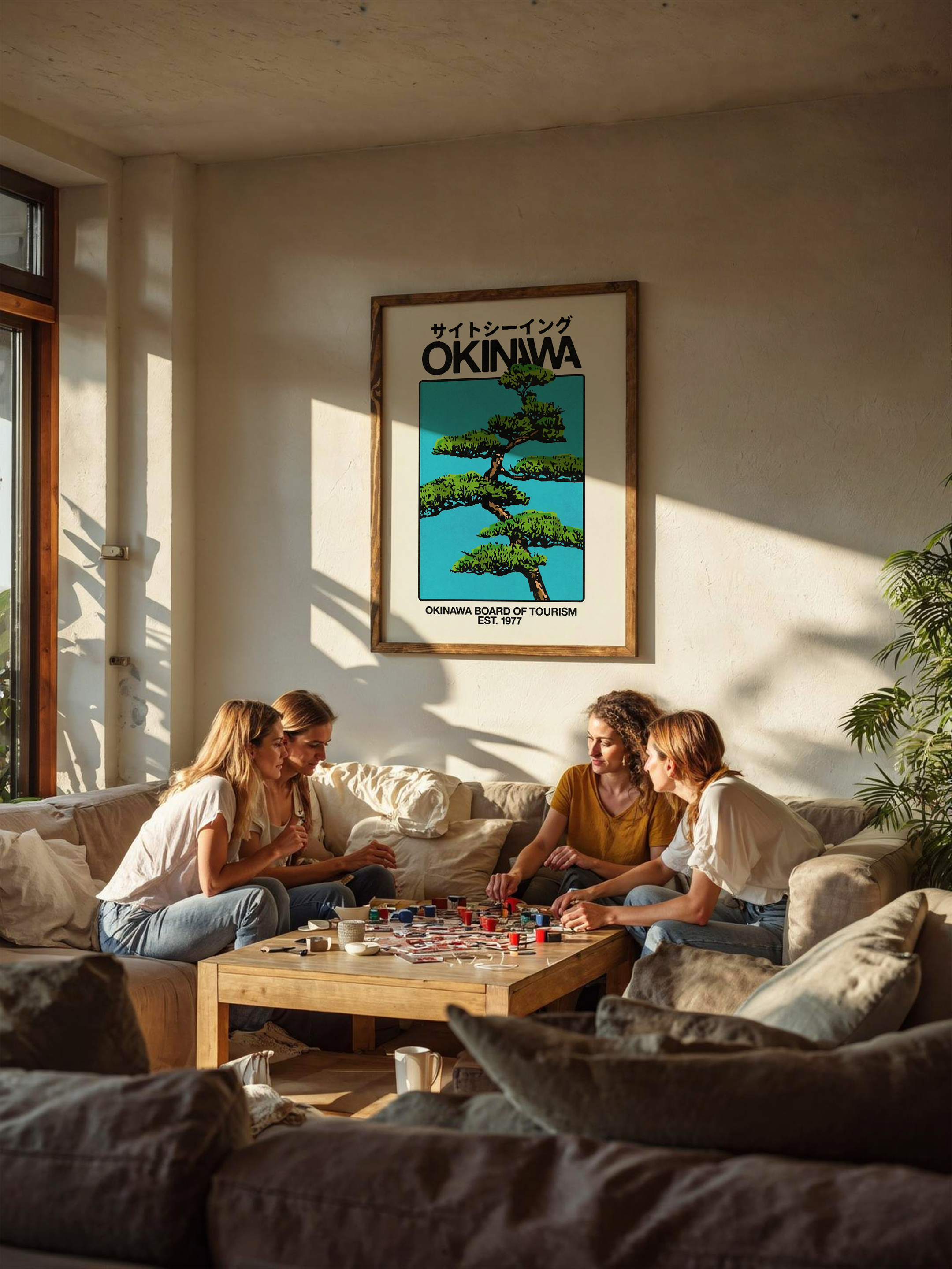 Okinawa Çamı – Retro Seyahat Posteri