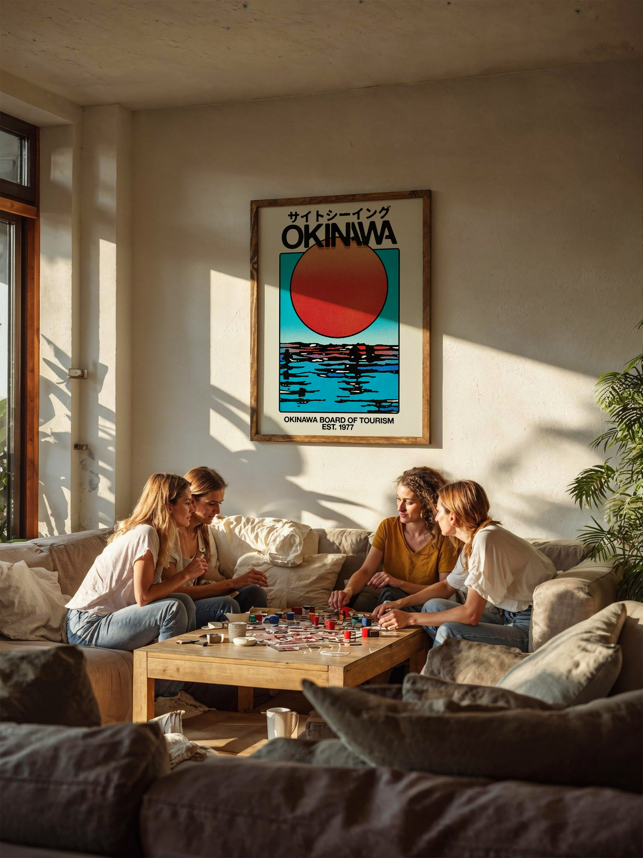 Okinawa Gün Batımı – Retro Seyahat Posteri