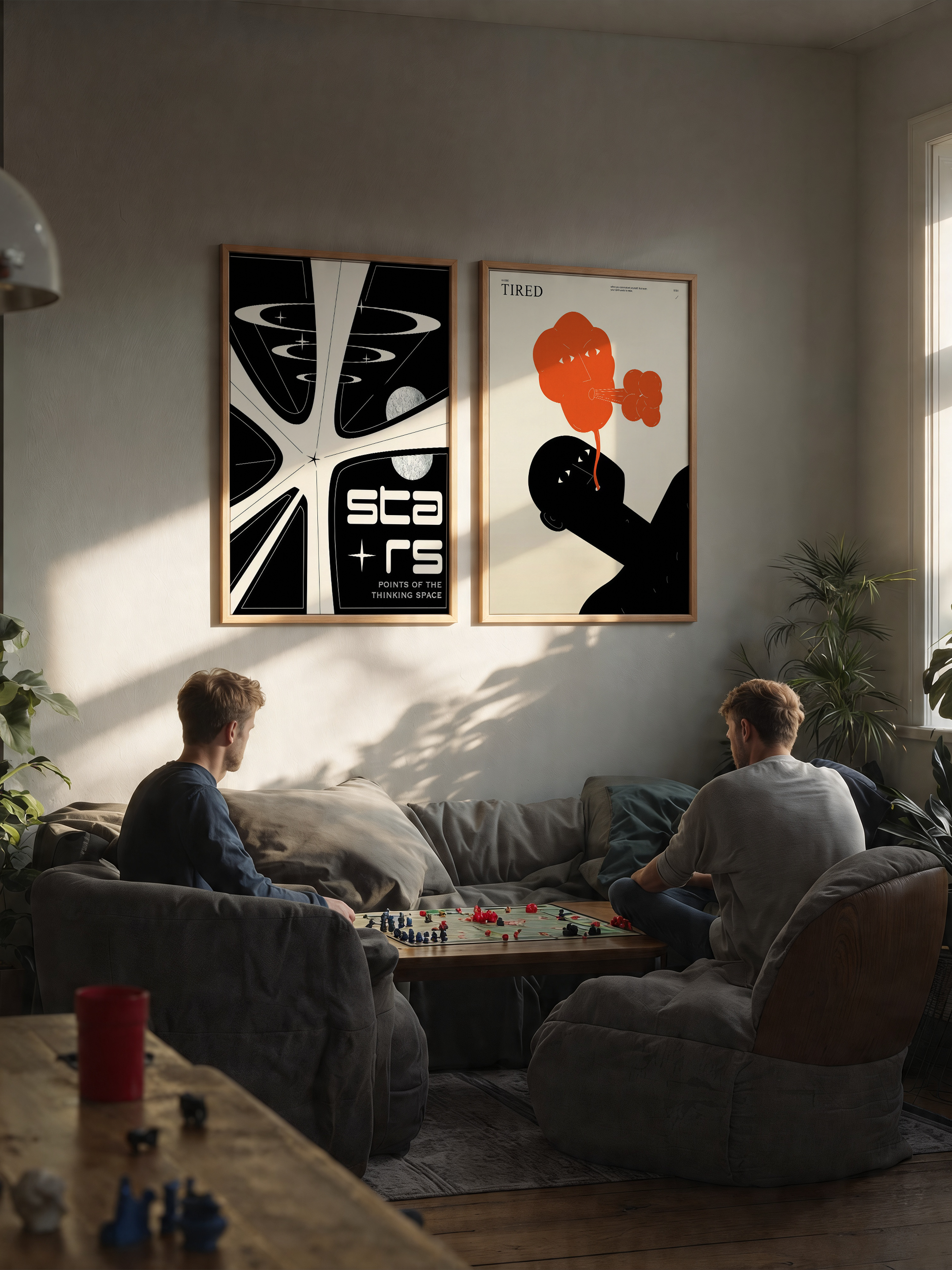 Yıldız Gözlemcileri – Retro Fütüristik Uzay Posteri