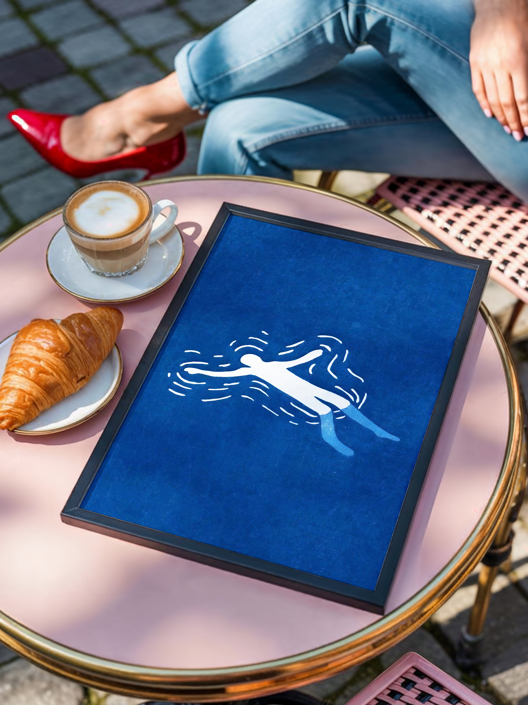 Yüzen Sessizlik – Minimal Yüzüş Posteri