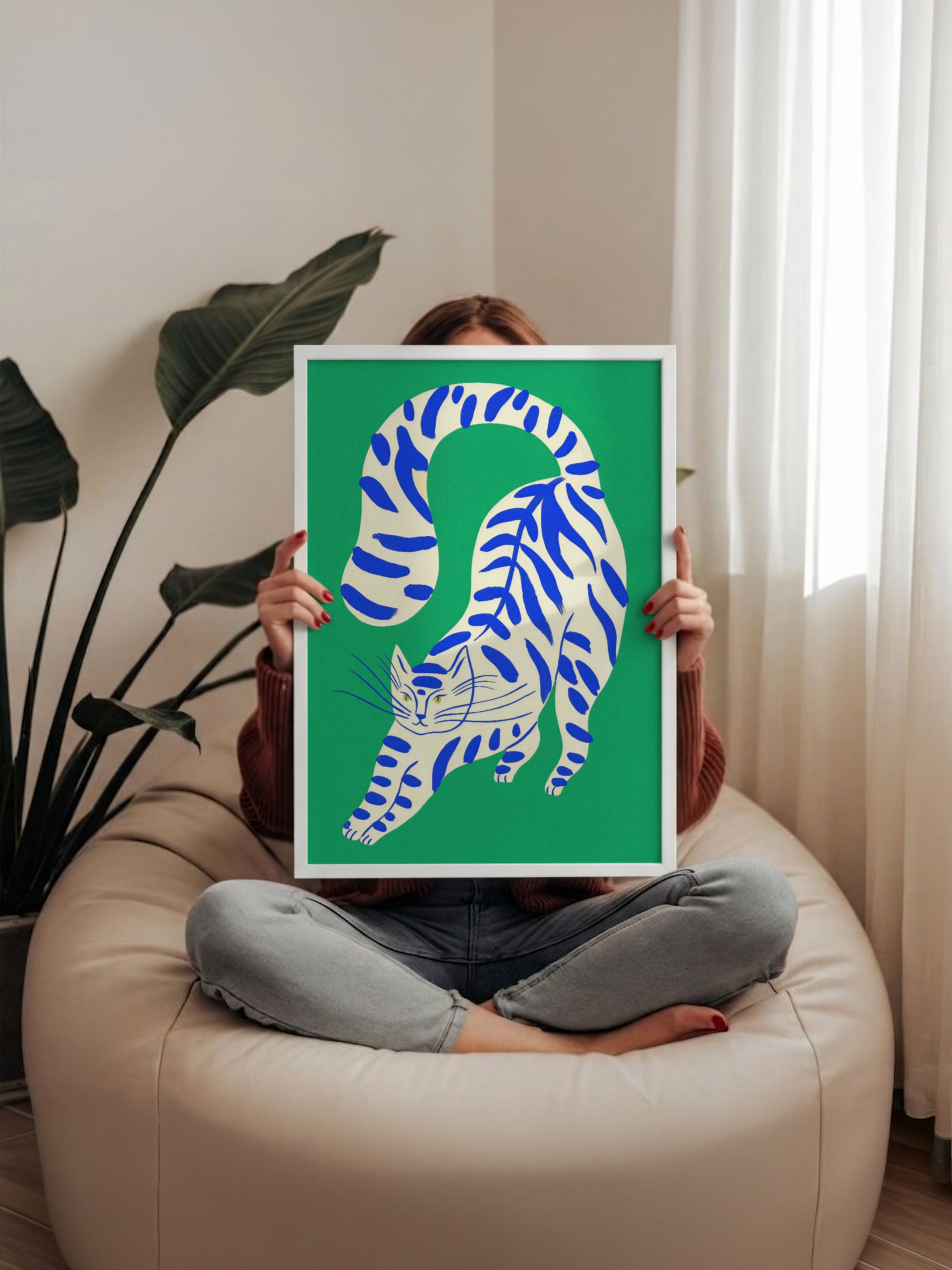 Botanik Desenli Kedi