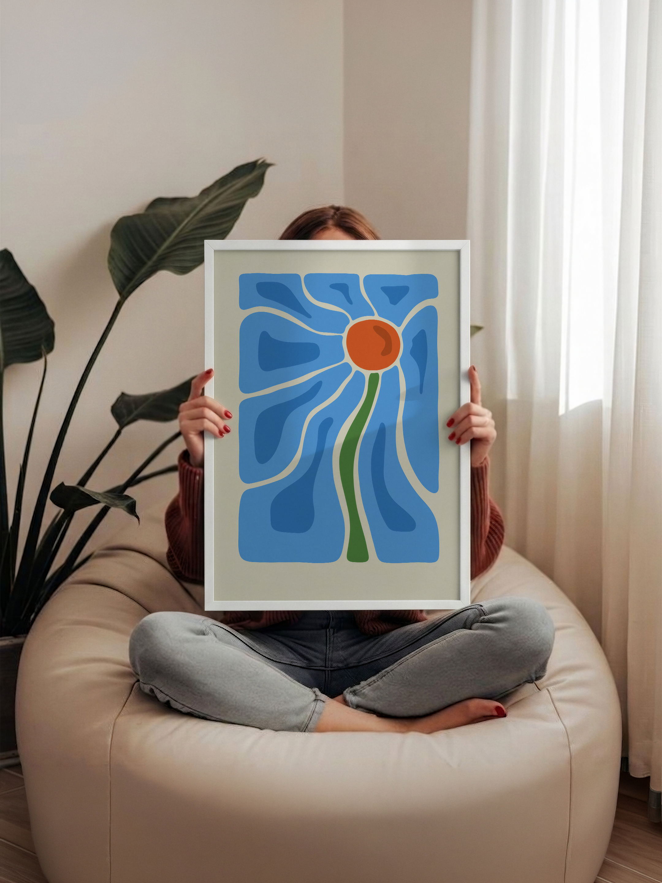 Soyut Çiçek – Organik Form Posteri