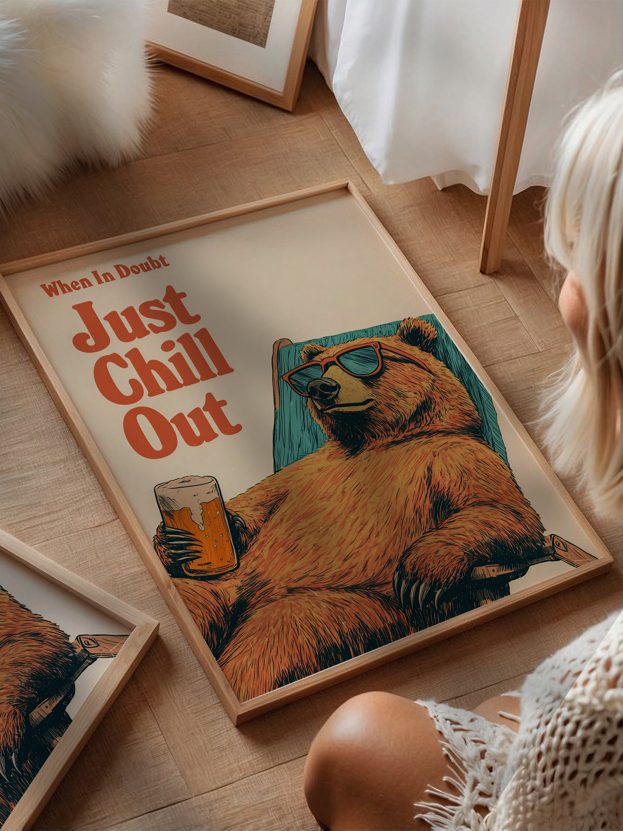 Just Chill Out – Vintage İllüstrasyon Posteri