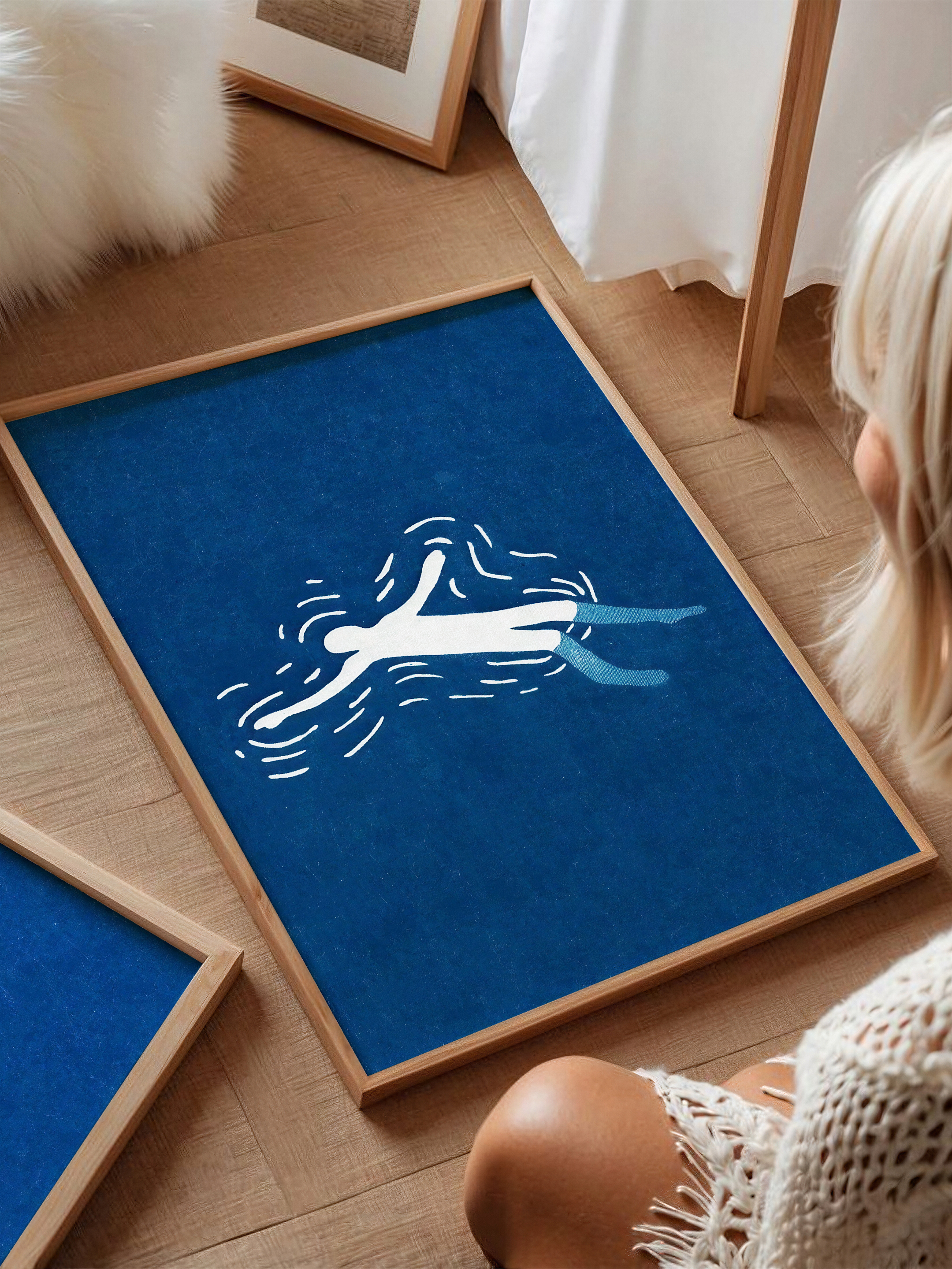 Yüzen Sessizlik – Minimal Yüzüş Posteri