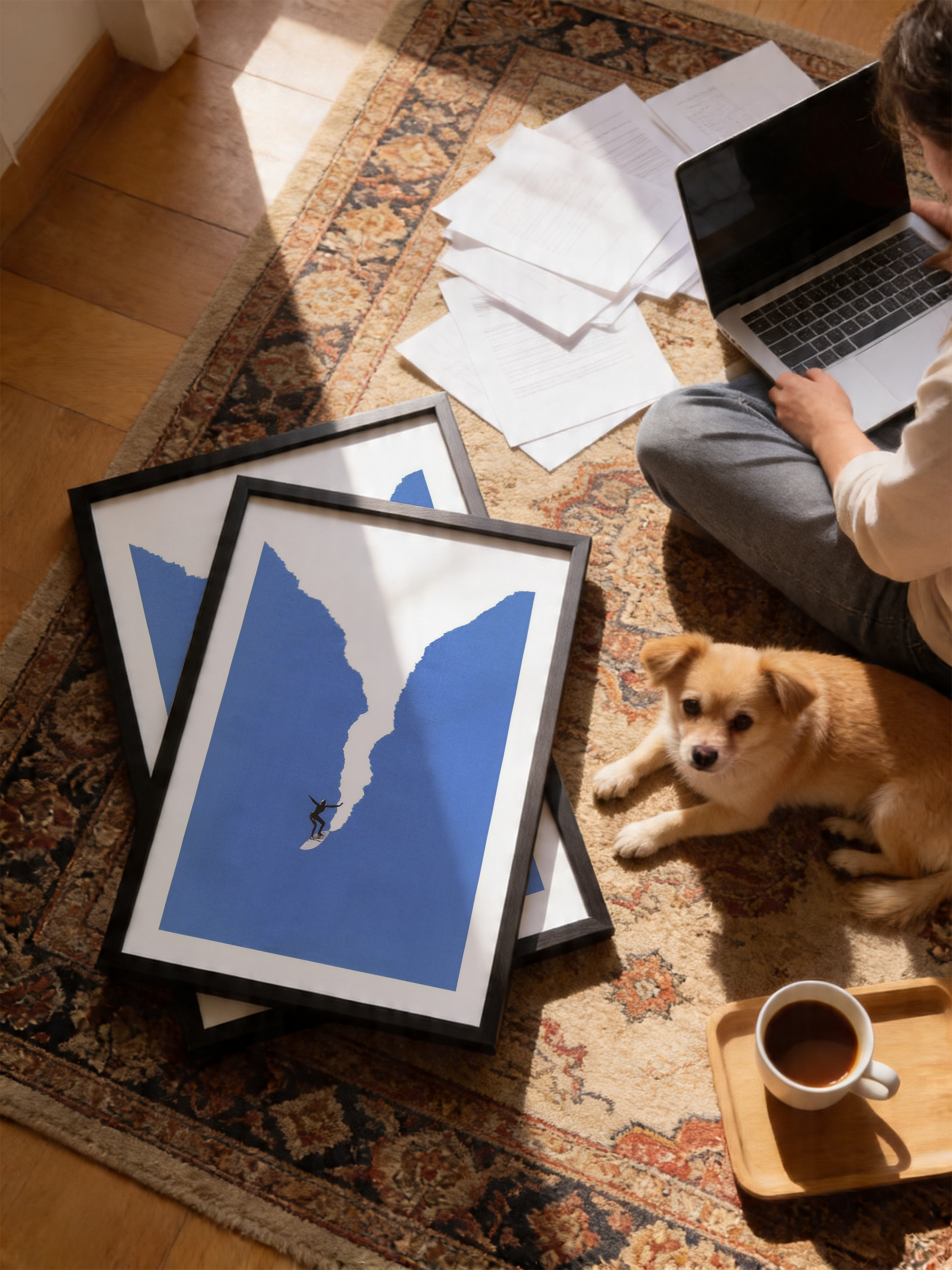 Riding the Divide – Minimal Surf Poster