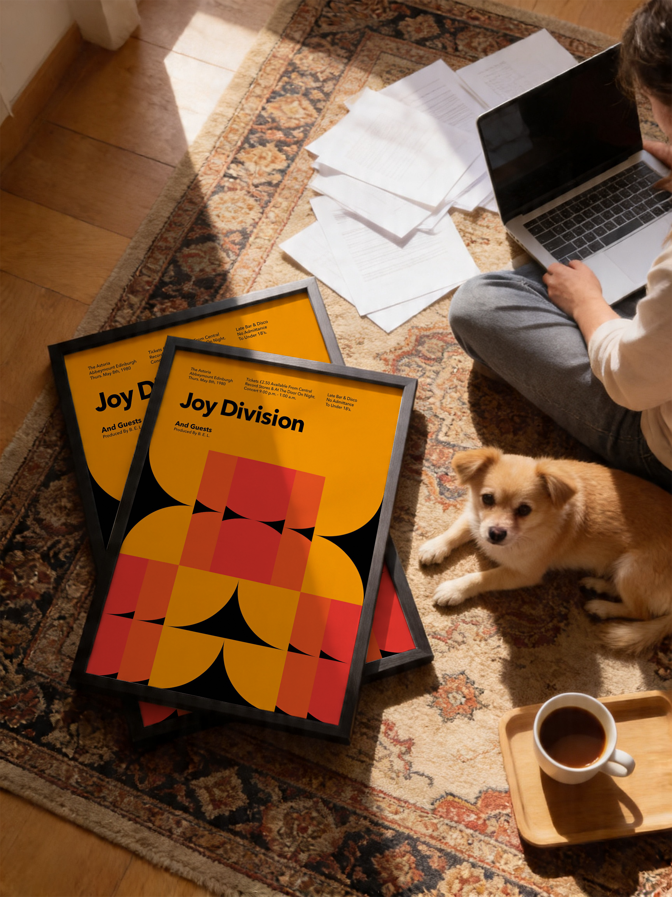 Joy Division – Geometrik Retro Konser Posteri