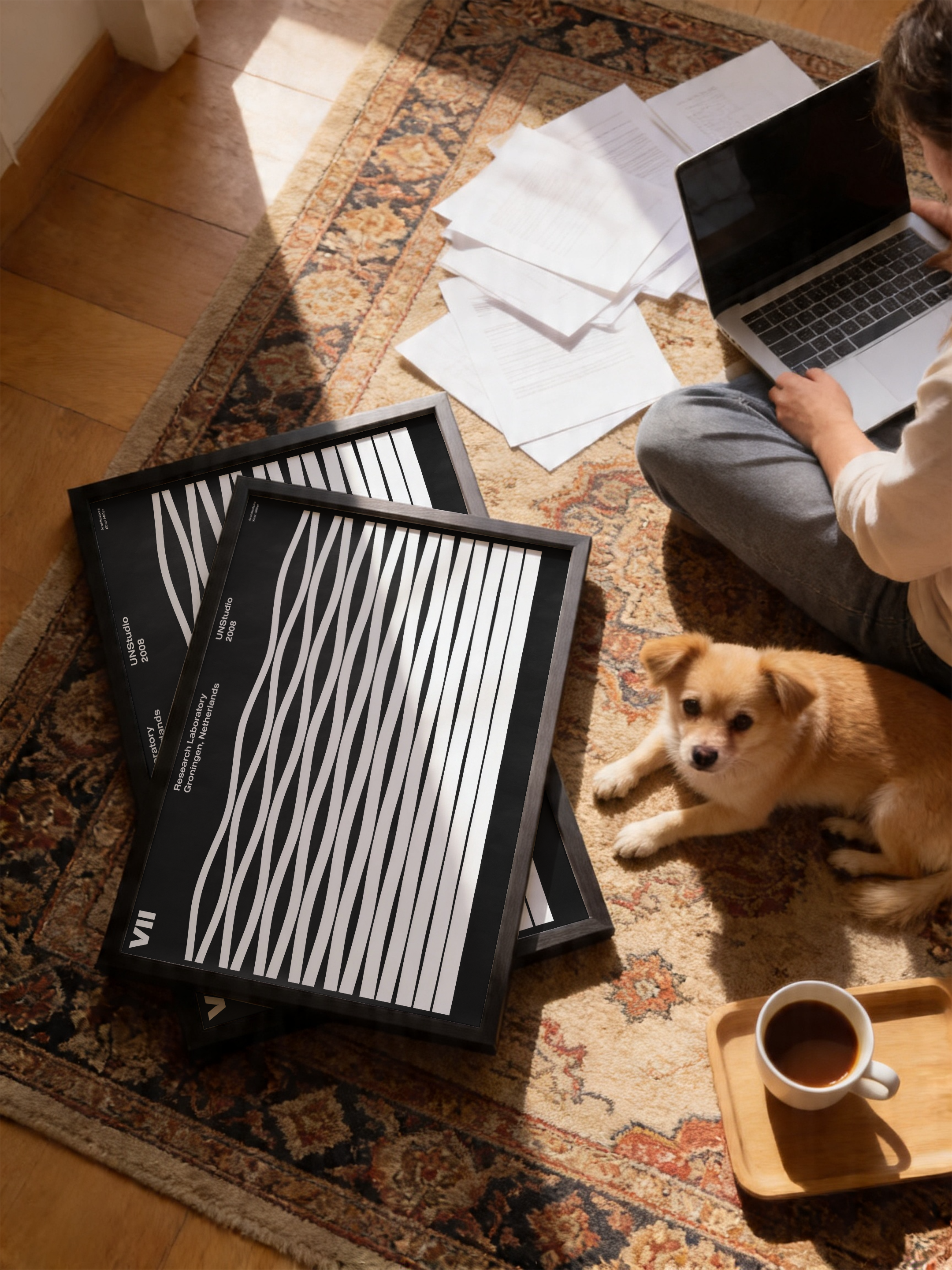 Ritmik Çizgiler – Optik Desen Posteri