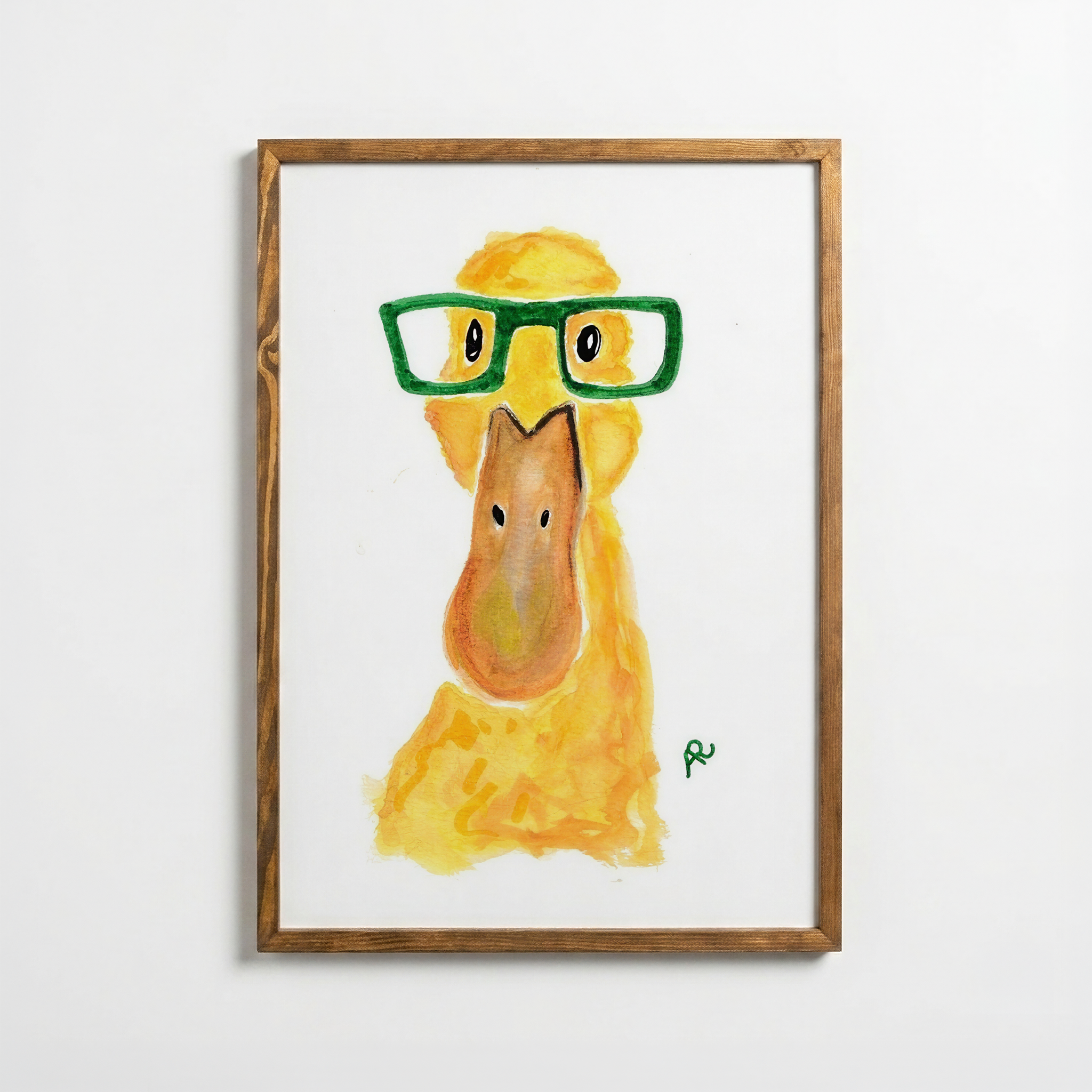 Meraklı Ördek – Sulu Boya Portre