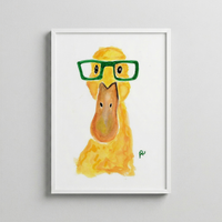 Meraklı Ördek – Sulu Boya Portre