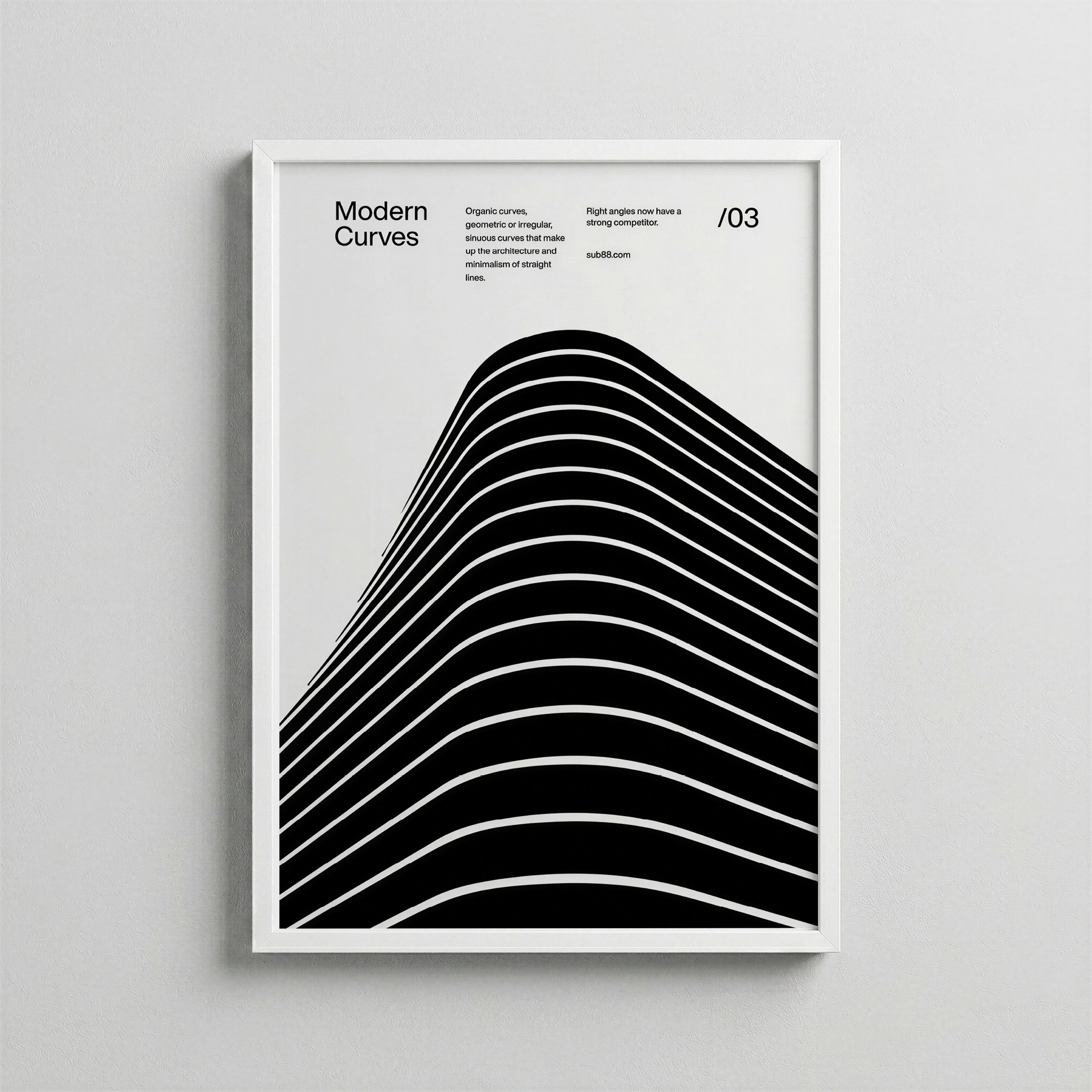 Modern Eğriler – Geometrik Soyut Poster