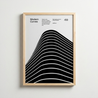 Modern Eğriler – Geometrik Soyut Poster