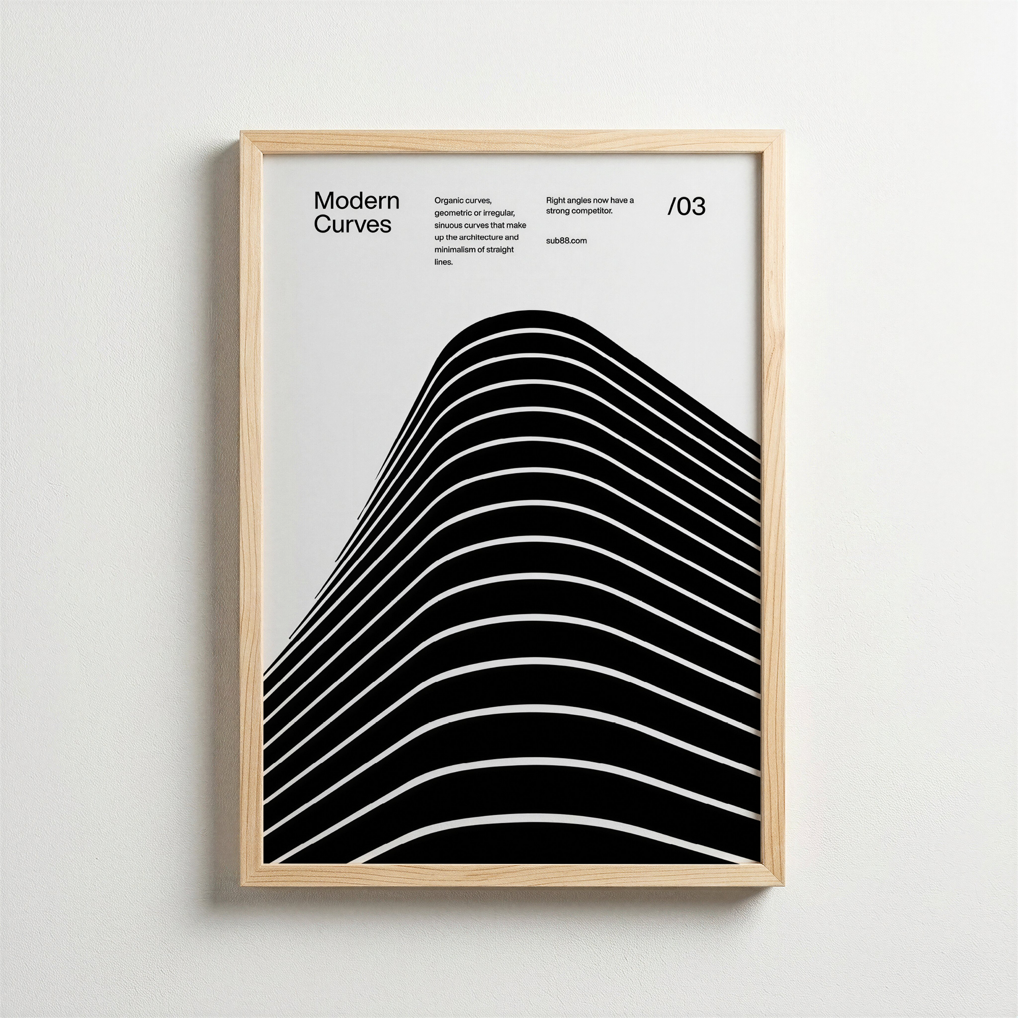 Modern Eğriler – Geometrik Soyut Poster