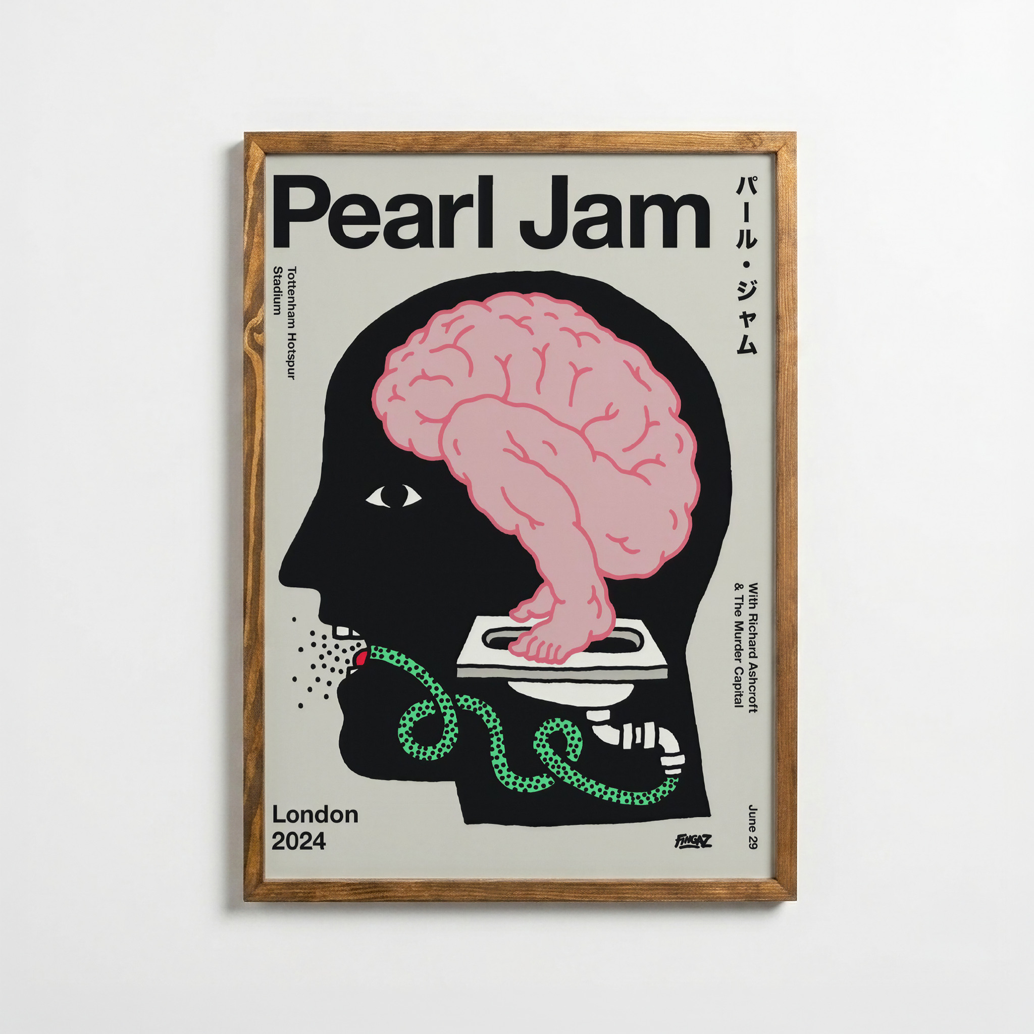 Pearl Jam – Sürreal Beyin İllüstrasyon Posteri