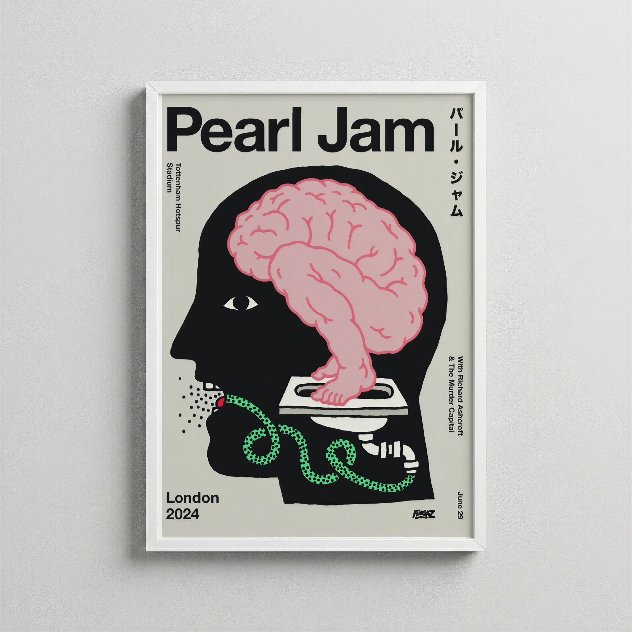 Pearl Jam – Sürreal Beyin İllüstrasyon Posteri