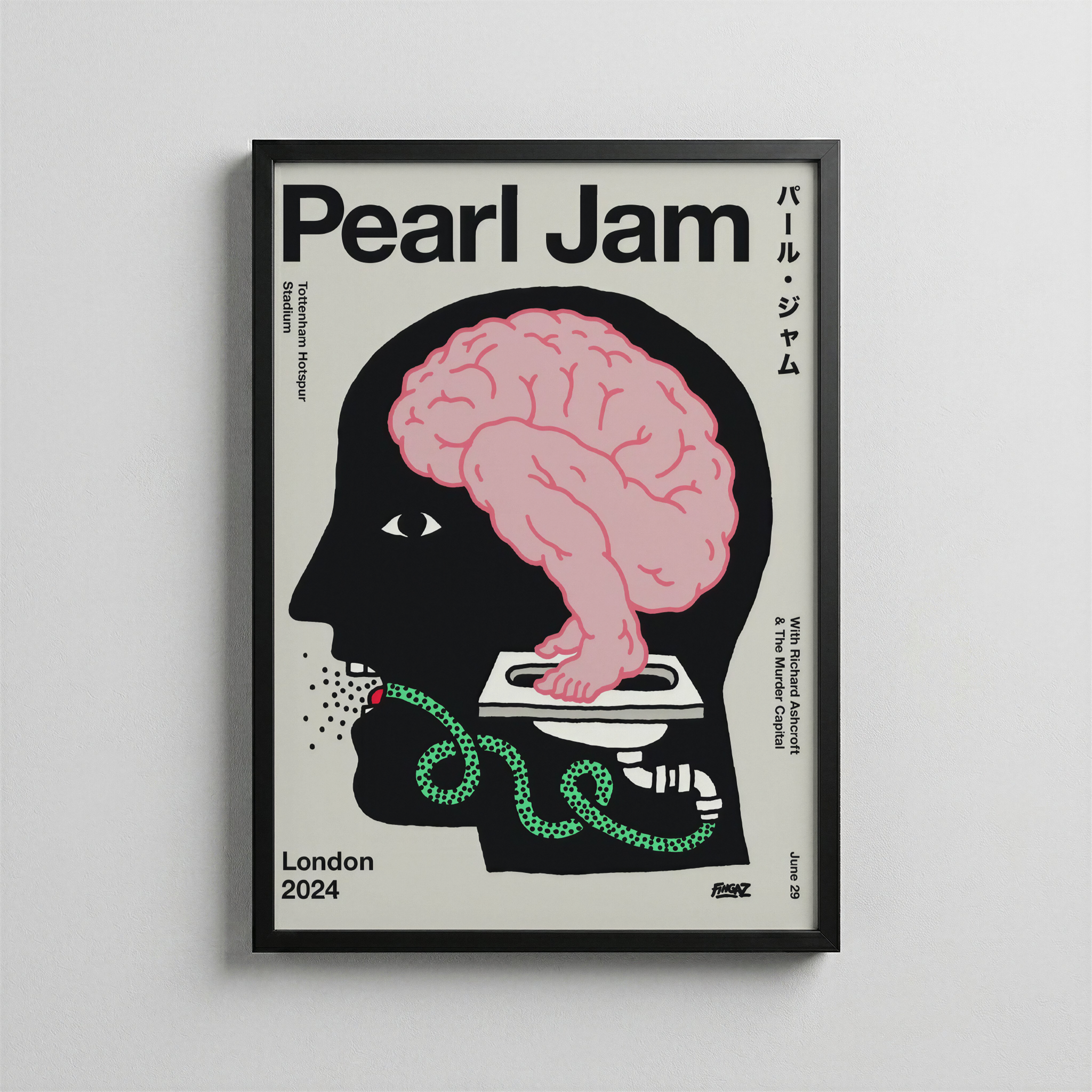Pearl Jam – Sürreal Beyin İllüstrasyon Posteri