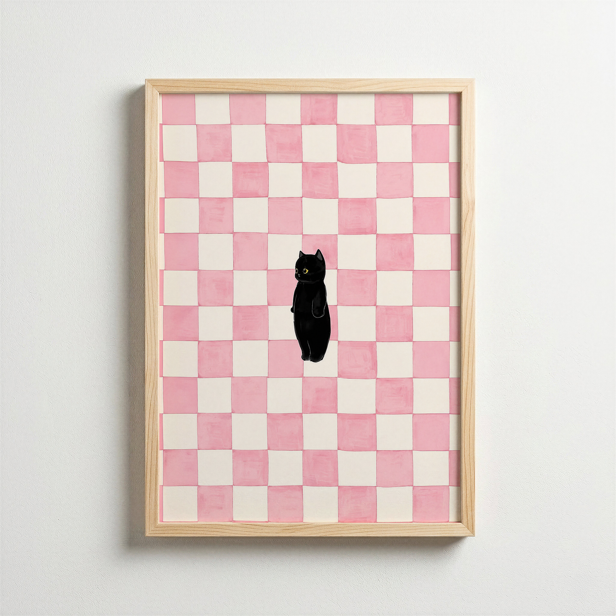 Pink Check Cat