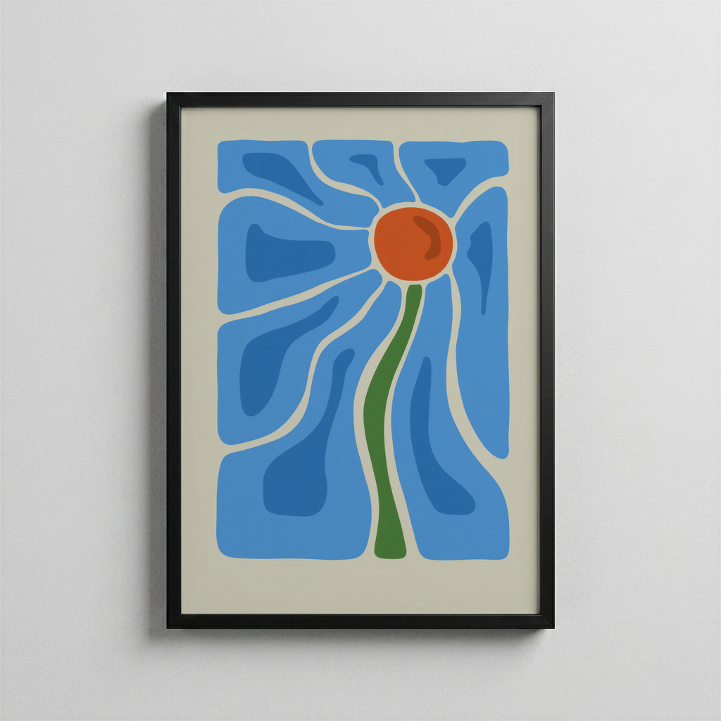 Soyut Çiçek – Organik Form Posteri