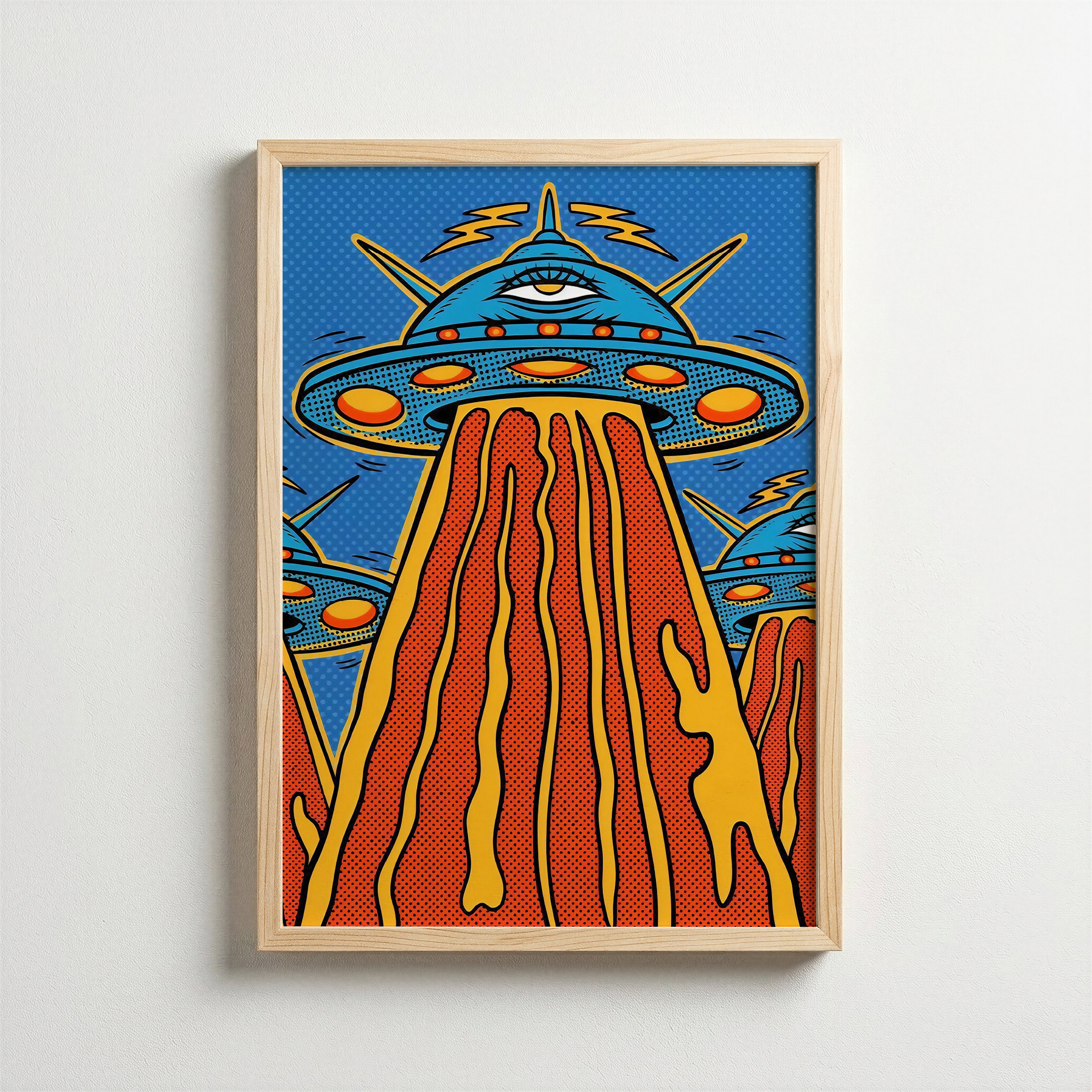 Uzaylı Kaçırma – Retro Çizgi Roman Posteri