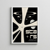 Yıldız Gözlemcileri – Retro Fütüristik Uzay Posteri